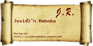 Jovián Rebeka névjegykártya